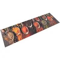 vidaXL Tapis de cuisine lavable impression cuillère épices 45x150 cm