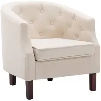 vidaXL Fauteuil beige tissu