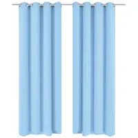 vidaXL Rideau avec œillets métalliques 2 pcs 135 x 175 cm Turquoise