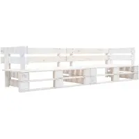 vidaXL Canapé-palette de jardin 2 places blanc bois