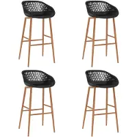 vidaXL Tabouret de bar 4 pcs. noir