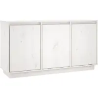 vidaXL Sideboard Blanc 111x34x60 cm Pin massif