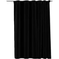 vidaXL Rideau occultant d'aspect de lin avec crochets Noir 290x245 cm