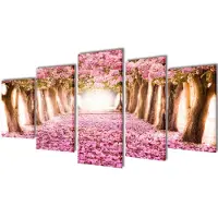 vidaXL Set de toiles murales imprimées Cerisiers en fleurs 100 x 50 cm