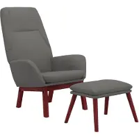 vidaXL Fauteuil relax avec pouf Tissu gris clair
