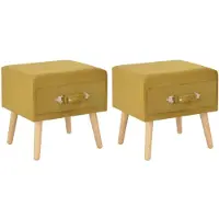 vidaXL Tables de chevet 2 pcs Moutarde 40x35x40 cm Velours