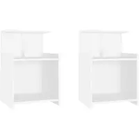 vidaXL Tables de chevet 2 pcs blanc 40x35x60 cm bois d'ingénierie