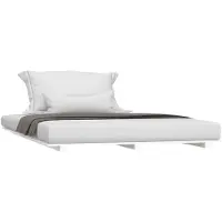 vidaXL Lit en bois massif blanc 140x190 cm pin