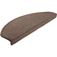 vidaXL Tapis d'escalier 10 pièces 65 x 24 x 4 cm Marron café Demi-rond Grand
