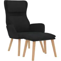 vidaXL Fauteuil relax avec pouf noir velours