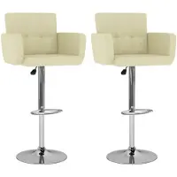 vidaXL Tabouret de bar 2 pcs. Crème similicuir