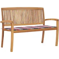 vidaXL Banc de jardin empilable avec support 128,5 cm bois massif teck