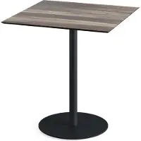 Essentials Urban - Table de terrasse, structure noire et plateau en stratifié imitation bois tropical, 70 x 70 cm, 1 pièce