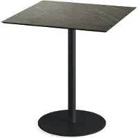 Essentials Urban - Table de terrasse, structure noire + plateau HPL effet marbre Midnight, 70 x 70 cm, 1 pièce