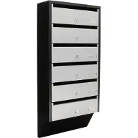 Rottner Module de boîtes aux lettres - 6 éléments - noir et argenté