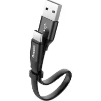 Baseus Nimple Series câble USB-A vers USB-C extra court - 23 centimètres - Noir