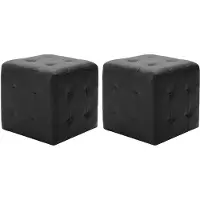 vidaXL Poufs 2 pcs Noir 30 x 30 x 30 cm Similicuir