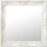 vidaXL Miroir mural style baroque 60x60 cm Blanc