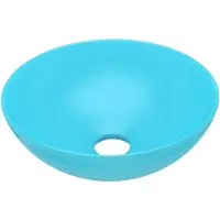 vidaXL Lavabo en céramique vert clair rond
