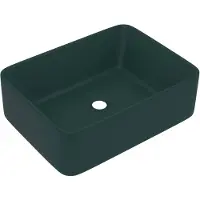 vidaXL Lavabo de luxe mat vert foncé 41x30x12 cm Céramique