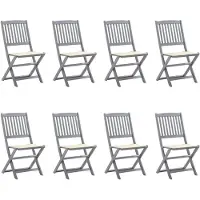 vidaXL 3078292, Terrasse, Siège rembourré, Acacia, Crème, Polyester, 485 mm