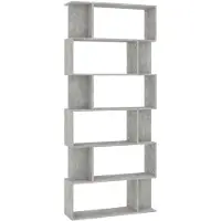 vidaXL Bibliothèque/Séparateur de pièce Gris béton Bois d'ingénierie