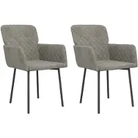 vidaXL Chaise de salle à manger 2 pcs. Gris clair velours