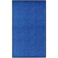 vidaXL Paillasson lavable Bleu 90x150 cm