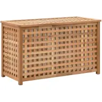 vidaXL Coffre de blanchisserie 77,5x37,5x46,5 cm Bois massif de noyer