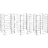 vidaXL Gabion lits surélevés 3 pcs 30x30x50 cm fer