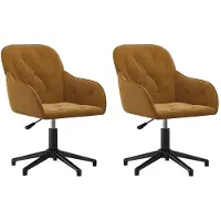vidaXL Chaise de salle à manger 2 pcs. Pivotant Marron Velours