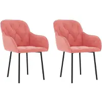 vidaXL Chaise de salle à manger 2 pcs. Velours rose