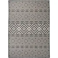 vidaXL Tapis à tissage plat d'extérieur 200x280 cm Rayures noires