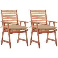 vidaXL Chaises de jardin 2 pièces avec coussins en bois massif d'acacia