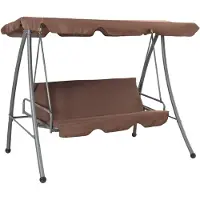 vidaXL Balancelle hollywoodienne avec toit solaire brun café