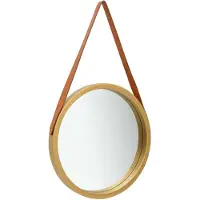 vidaXL Miroir mural avec sangle 40 cm Doré