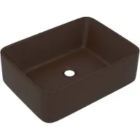 vidaXL Lavabo de luxe mat brun foncé 41x30x12 cm Céramique