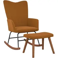 vidaXL Chaise à bascule avec repose-pied Marron Velours