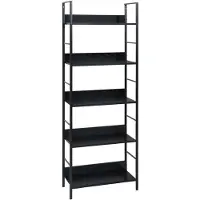 vidaXL Bibliothèque à 5 niveaux noir 60x27,6x158,5cm bois d'ingénierie