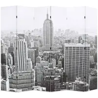 vidaXL Cloison de séparation pliable 228x170 cm New York Noir et blanc