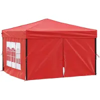 vidaXL Partytent pliable avec parois latérales 3x3 m rouge