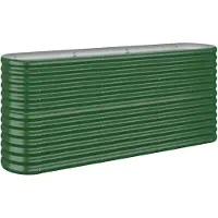vidaXL Lit surélevé Acier revêtu par poudre 152x40x68 cm Vert