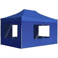 vidaXL Tente de réception professionnelle Pliable avec parois Aluminium 4,5x3 m Bleu