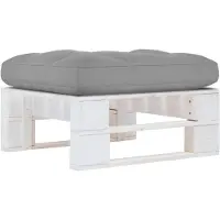 vidaXL Pouf palette de jardin Bois de pin imprégné de blanc