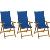 vidaXL Chaises de jardin pliantes 3 pcs. avec coussins en bois massif d'acacia