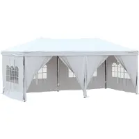 vidaXL Tente de réception pliable avec parois latérales blanc 3x6 m
