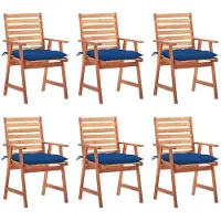 vidaXL 3078372, Terrasse, Siège rembourré, Acacia, Bleu, Polyester, 560 mm