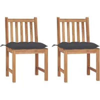 vidaXL Chaises de jardin 2 pcs. avec coussins teck massif
