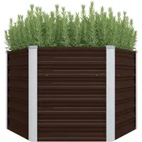 vidaXL Lit surélevé de jardin Marron 129x129x77 cm Acier galvanisé