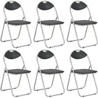 vidaXL Chaise de salle à manger pliante 6 pcs. noir similicuir